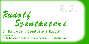 rudolf szentpeteri business card